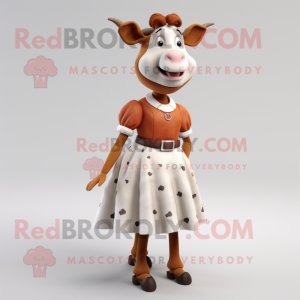 Rust Holstein Cow maskot...