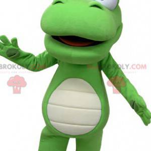 Mascote gigante crocodilo verde e branco - Redbrokoly.com