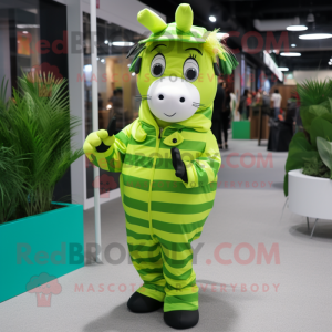 Lime Green Zebra mascotte...