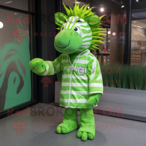 Lime Green Zebra mascotte...