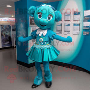 Teal Irish Dancer maskot...