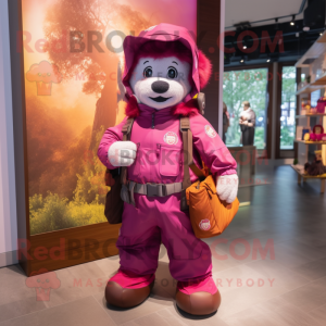 Magenta Fire Fighter maskot...