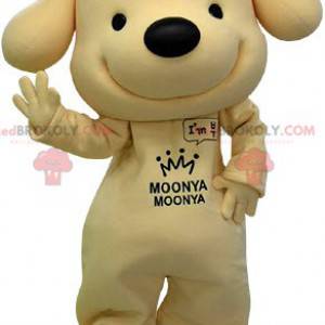 Mascotte de chien jaune et noir très souriant - Redbrokoly.com
