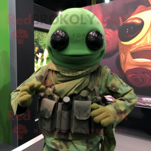 Grønn Commando maskot drakt...