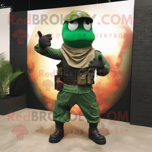 Grøn Commando maskot...