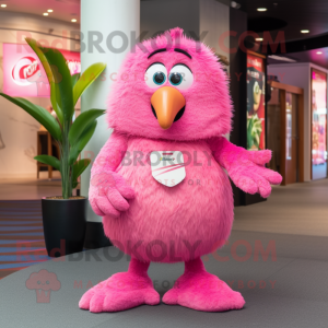 Pink Kiwi maskot kostume...