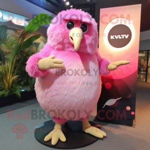 Pink Kiwi mascotte kostuum...