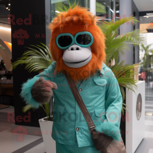 Teal orang-oetan mascotte...