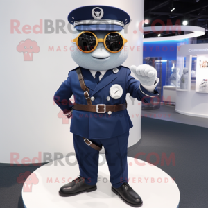 Navy Wrist Watch mascot costume character dressed with a Suit Jacket and Belts