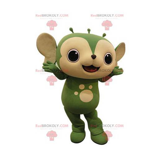 Grøn og beige dyremaskot. Egern maskot - Redbrokoly.com