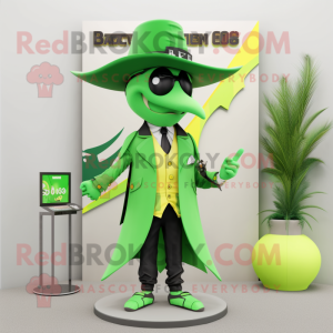 Lime Green Bat mascotte...