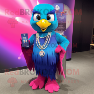 Magenta Blue Jay maskot...