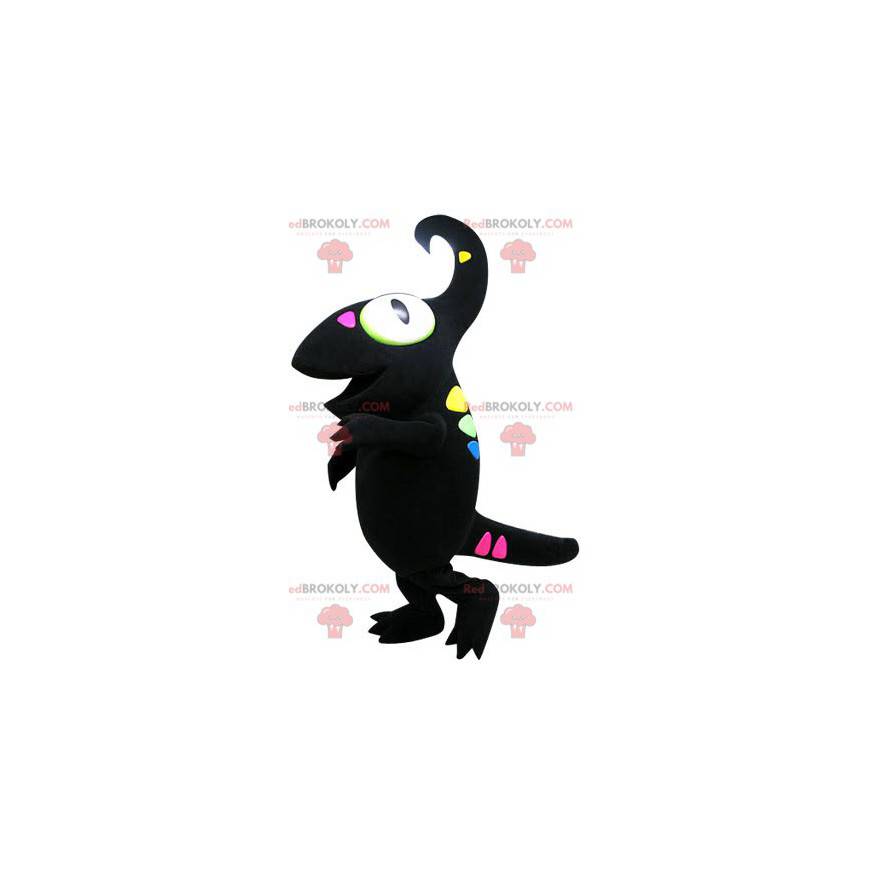 Black chameleon mascot with colored spots - Redbrokoly.com