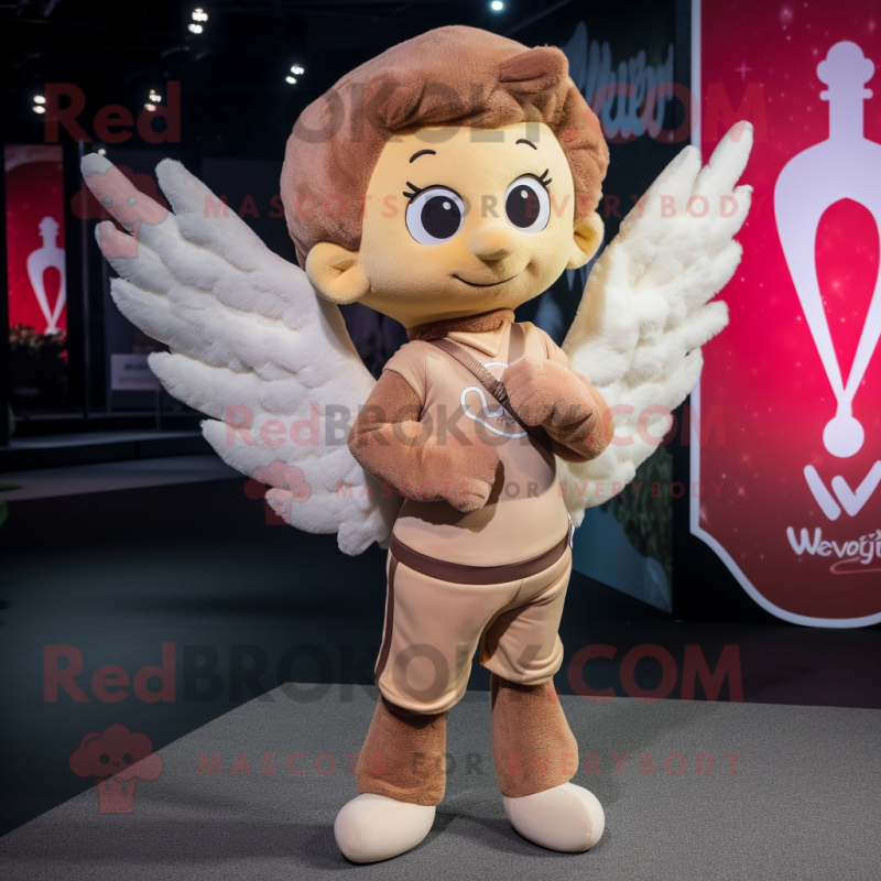 Tan Cupid mascot costume character dressed with a Joggers and Shawls Tan Cupid mascot costume character dressed with a Joggers and Shawls
