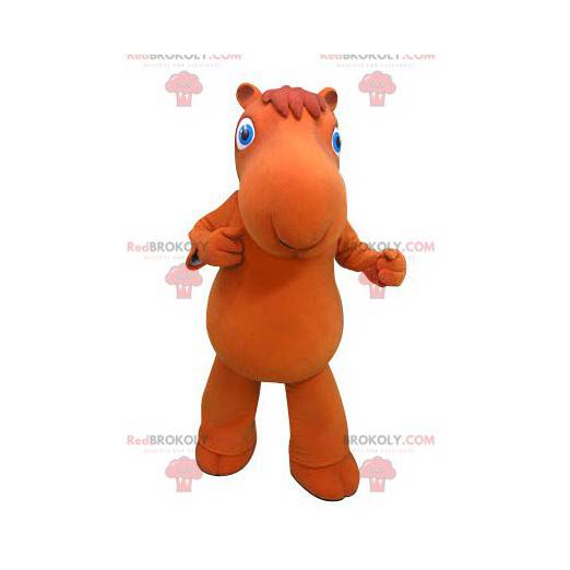 Orange Kamel Maskottchen mit blauen Augen - Redbrokoly.com