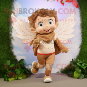 Tan Cupid mascot costume character dressed with a Joggers and Shawls