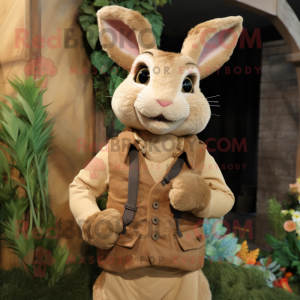 Tan Wild Rabbit maskot...