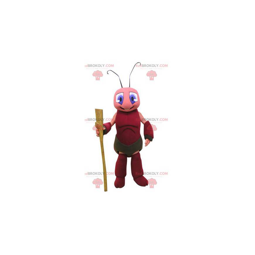 Rosa og rød gresshoppe maur maskot - Redbrokoly.com