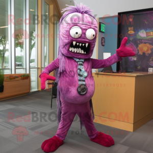 Magenta zombie mascotte...