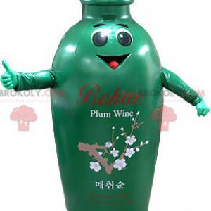 Mascote de garrafa verde e marrom sorridente - Redbrokoly.com
