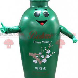 Mascotte groene en bruine fles glimlachen - Redbrokoly.com