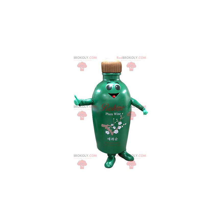 Mascota de botella verde y marrón sonriente - Redbrokoly.com Mascota de botella verde y marrón sonriente - Redbrokoly.com