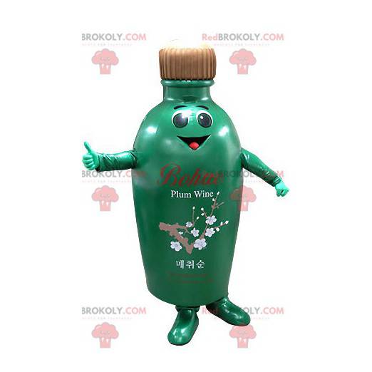 Smiling green and brown bottle mascot - Redbrokoly.com