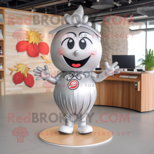 Silver Cherry mascot costume character dressed with a Bikini and Headbands