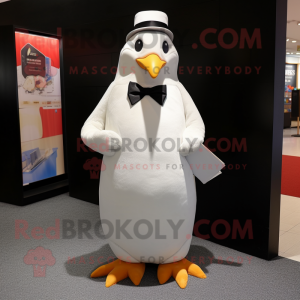 Hvid Penguin maskot kostume...