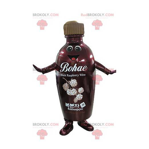 Lachende mascotte van rode en bruine fles - Redbrokoly.com