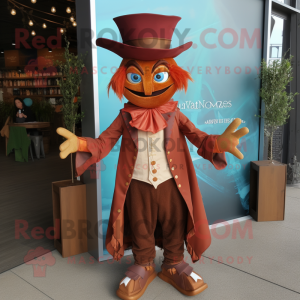 Rust Magician mascot costume character dressed with a Poplin Shirt and Anklets