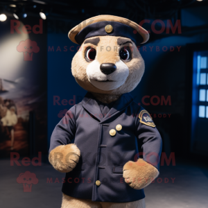 Navy Meerkat maskot kostume...