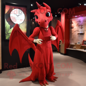 Rood Pterodactyl mascotte...