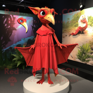 Rood Pterodactyl mascotte...