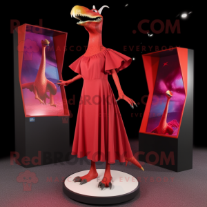 Rød Pterodactyl maskot...