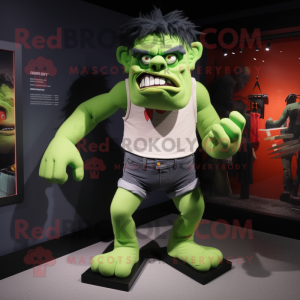 nan Frankenstein'S Monster mascot costume character dressed with a Running Shorts and Bow ties