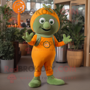 Olive Orange maskot kostym...