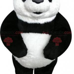 Very beautiful and realistic black and white panda mascot -