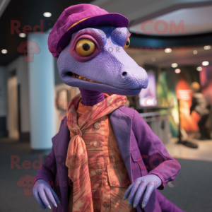 Personagem de mascote roxo...