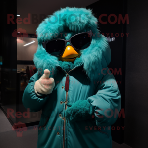 Teal Queen maskot kostym...