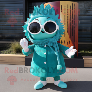 Teal Queen maskot drakt...