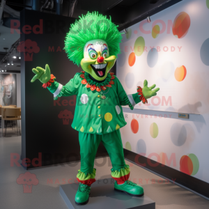 Groene Clown mascotte...