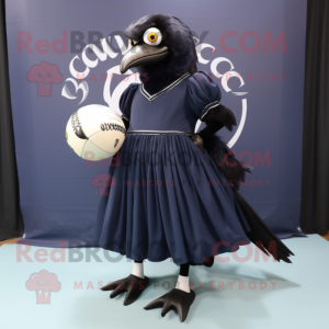 Marinblå Crow maskot kostym...