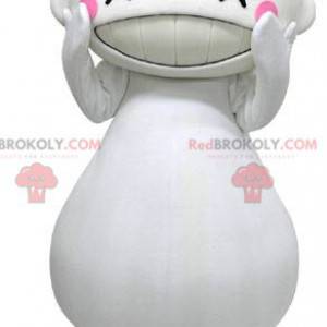 Mascotte de gros bonhomme blanc à l'air rieur - Redbrokoly.com