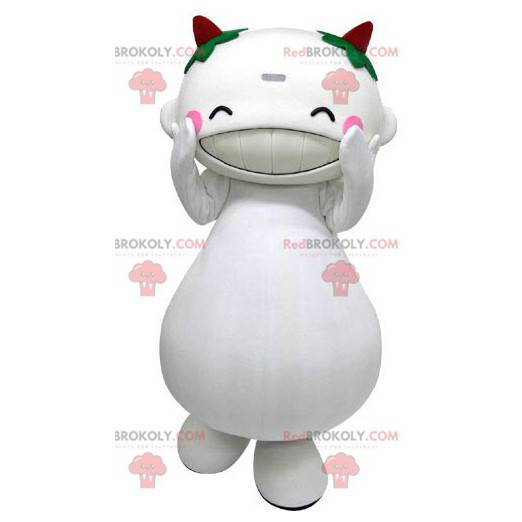 Maskot stor hvid mand ser griner ud - Redbrokoly.com