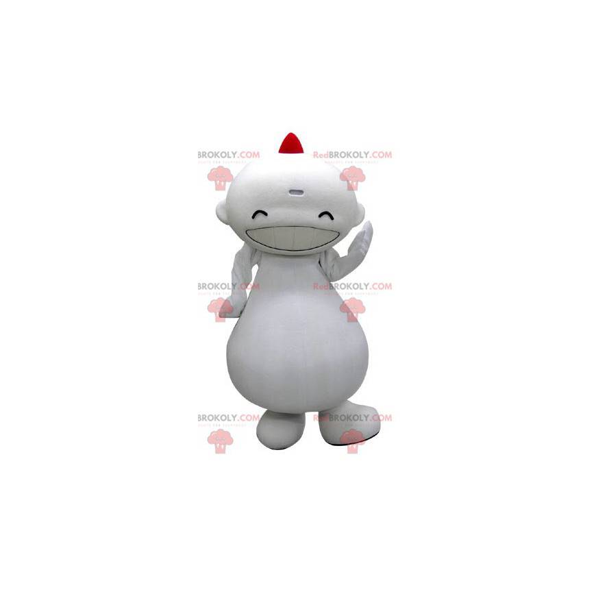 Mascotte de gros bonhomme blanc à l'air rieur - Redbrokoly.com