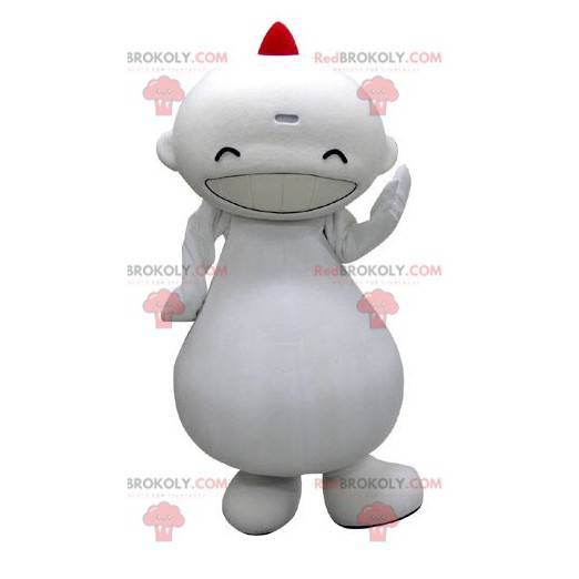 Mascotte de gros bonhomme blanc à l'air rieur - Redbrokoly.com