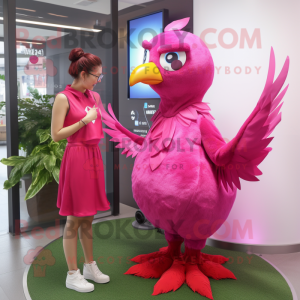 Magenta Dove maskot kostym...