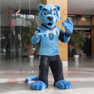 Sky Blue Panther mascotte...