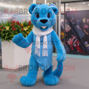 Sky Blue Panther mascotte...